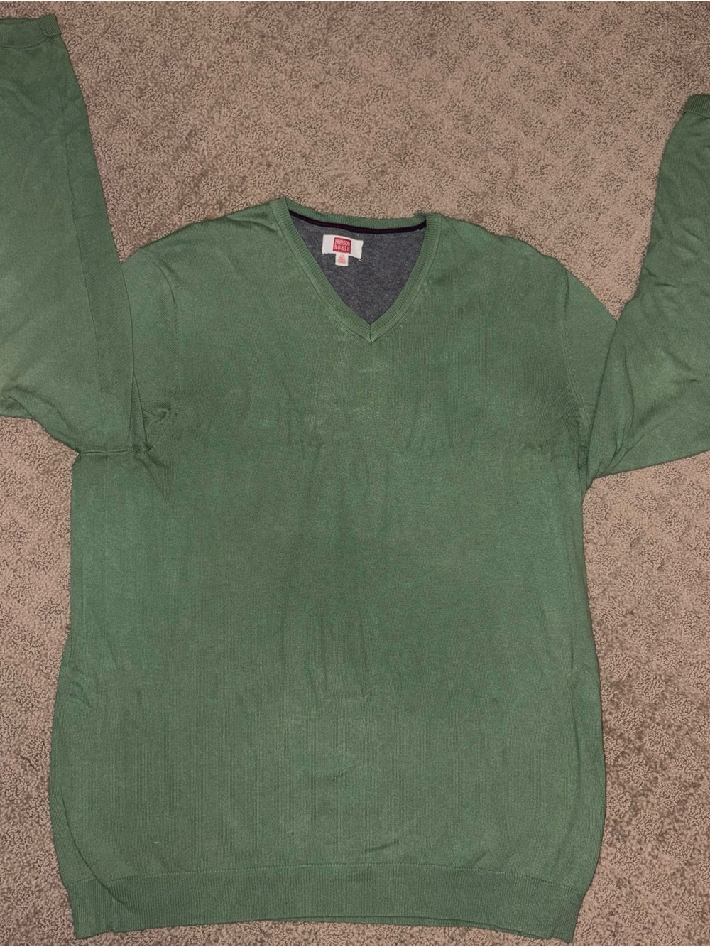 Hudson North Pull-Over Dress Sweater Formal Green V-Neck